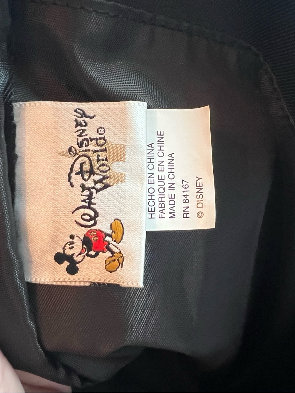 Vintage Walt Disney World Black Zip Top Tote Bag – Embroidered Classic Logo - Picture 4 of 4